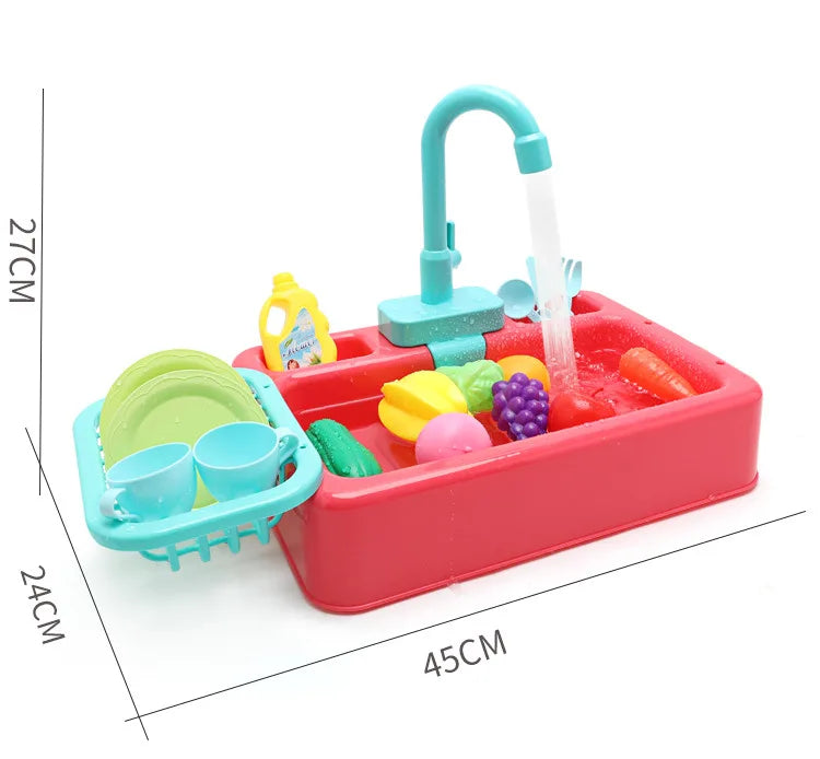 Kitchen Toy Plastic Dish Wash Sink Set Children Simulation Pretend Role Play Housework Kit Early Educational Toys for Children