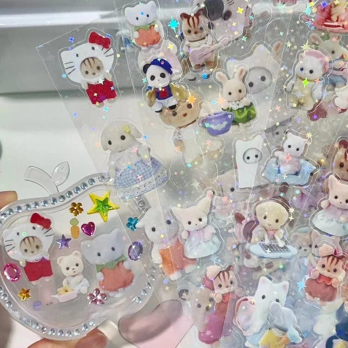 Sylvanian Families Sticker Children's Toy Kitchen Toys Girl Sylvanians Family Kids Toys for Girls Ternuries Silvania Familiy