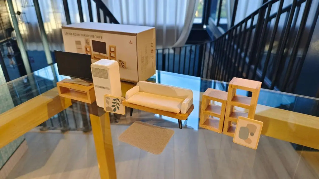 Wooden Play House Toy Set Mini Dollhouse Simulated Furniture Decoration Set Bedroom Kitchen Items Table And Chairs Accessorie