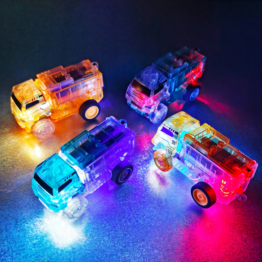 Tracks Cars Compatible Glow in the Dark LED Flashing Light Toy Cars Set for Most Race Tracks - Light up Cars for Kids