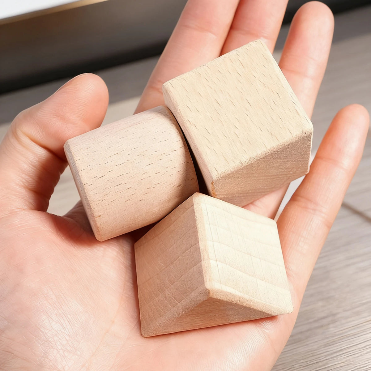 100 Pcs Beech Wooden Building Blocks Kids Formaldehyde-Free Large Size Anti-Swallowing Imagination Creative Construction Play