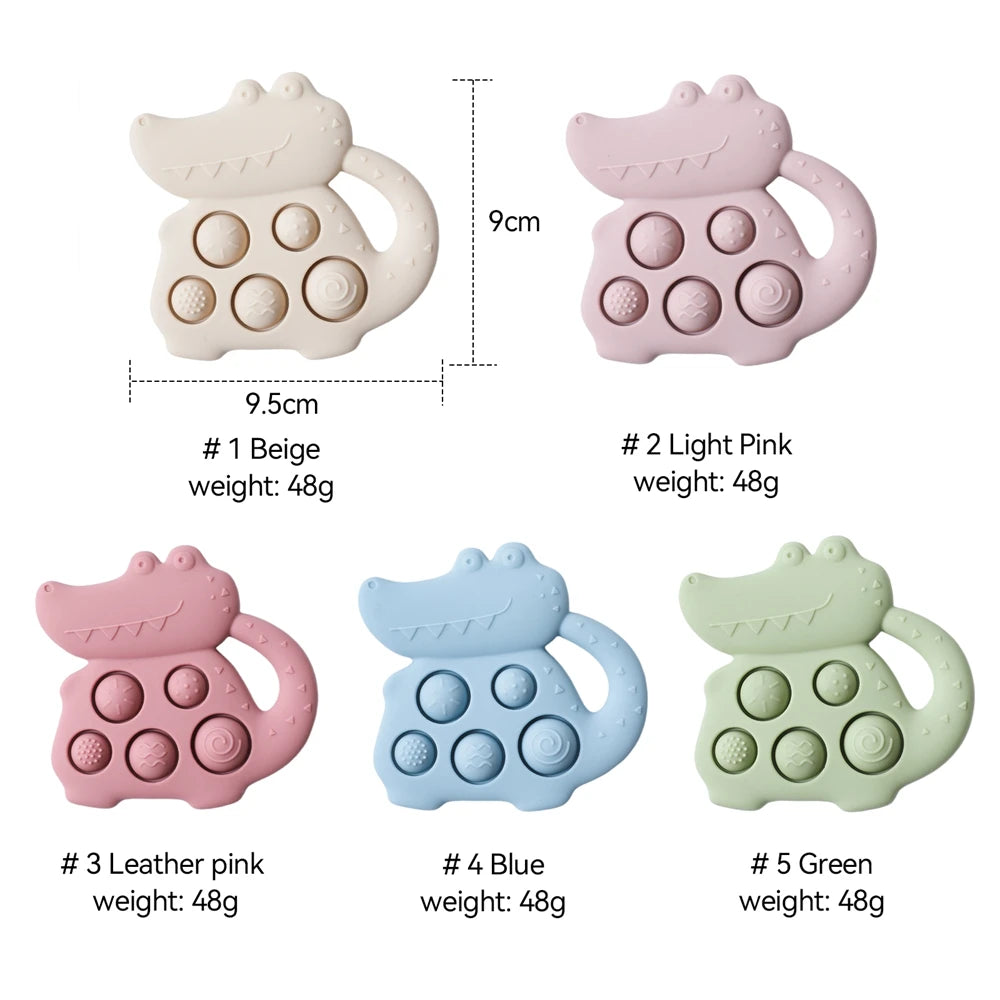 1pc Silicone Baby Toys 0-12 Baby Teether Toys Baby Fidget Toys Teething Sensory Toys Silicone Hand Bell Silicone Soothing Toys