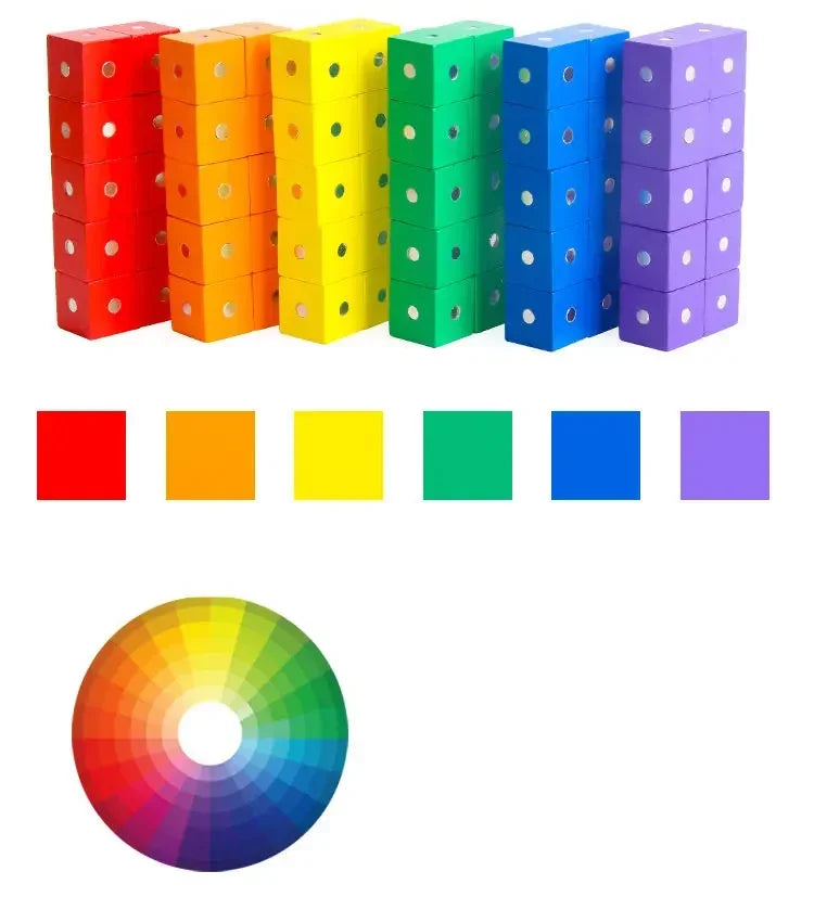 2*2*2cm Square Cube Rainbow Blocks Building Assembling Blocks Wooden Toys for Gift
