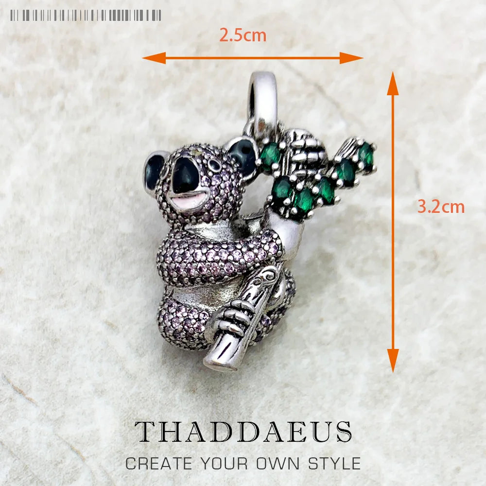 Pendant Pomegranate Tree Flower Bird Butterfly Dragonfly Cat Koala Brand New Jewelry Europe 925 Sterling Silver Gift For Woman