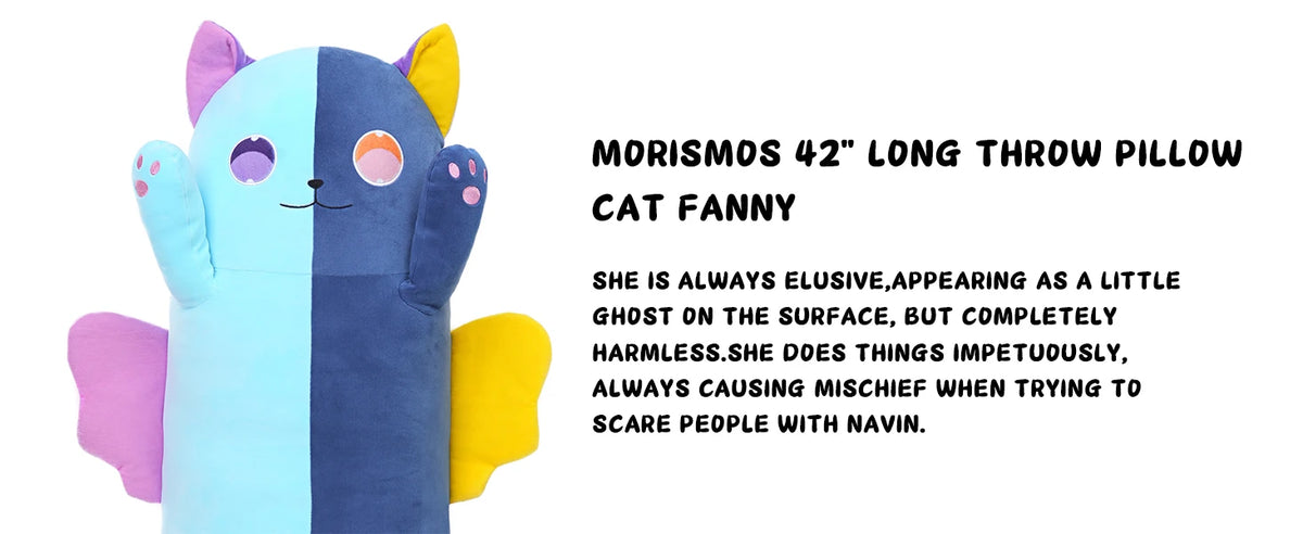 MorisMos Large Stuffed Cat Plush Body Pillow for Kids,42in Long Cat Plush Pillow for Adults, Cat Stuffed Animal for Kids Girls