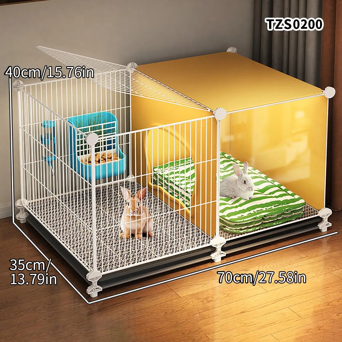 Home-Use Encrypted Mesh Rabbit Cage, Large Indoor Cleaning Base, Guinea Pig-Specific Hiding Spot, Multifunctional Guinea Pig Breeding Cage