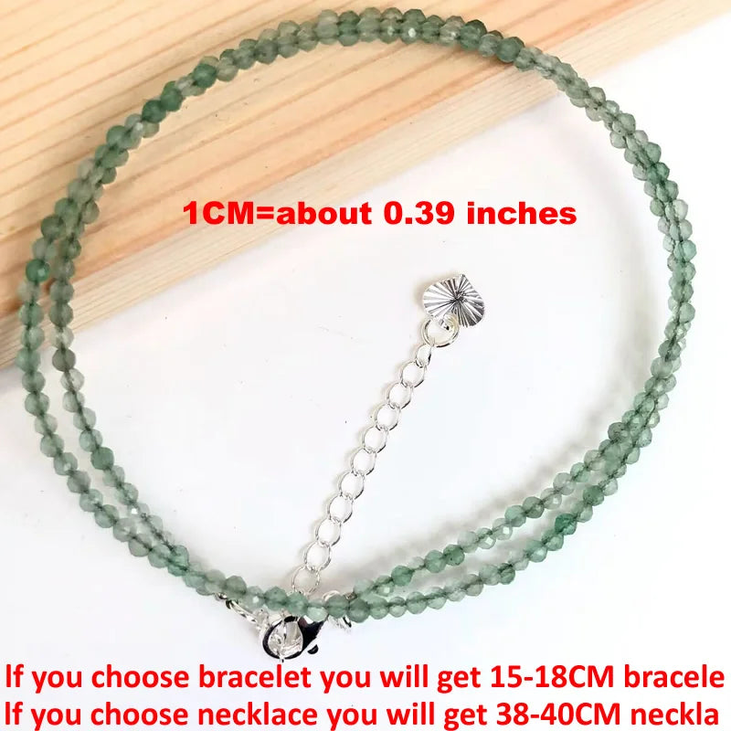 Natural Semi-precious Stone Necklaces for Women and Men Cut Angle 2mm Beads Crystal Necklace Bracelet Gem Zircon Agate Jewelry