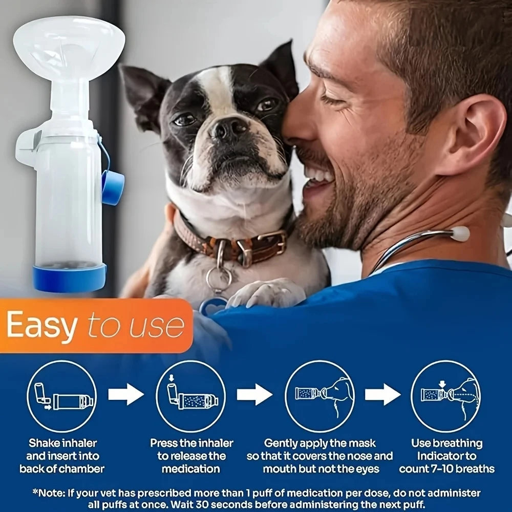 Adjustable Pet Nebulizer Mask, Large-Capacity Aerosol Spacer, Respiratory Care for Pets