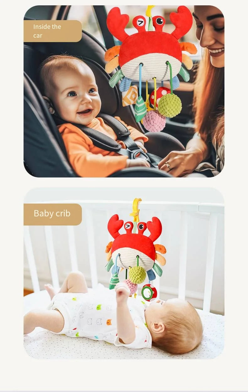 Baby Soothing Toy Crab Pull-String Stroller Charm
