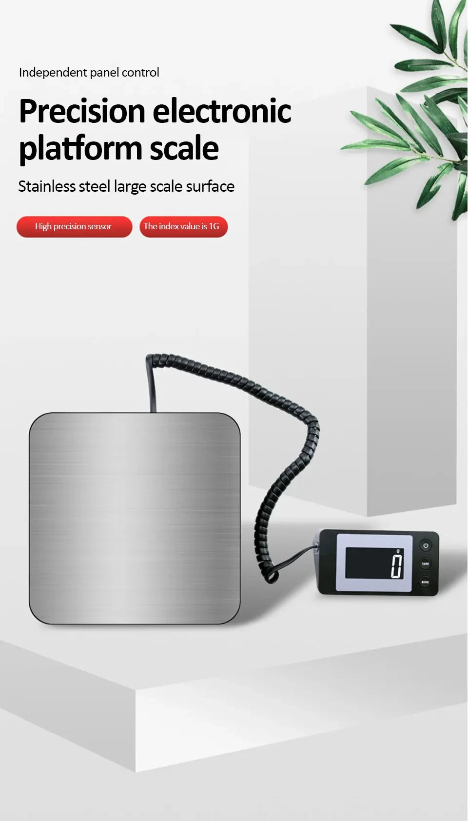 Electronic Platform Scale 50kg/2g High-precision Digital Scale Wired/Wireless Parcel Pet Express Zero/Tare Kitchen Weighing Tool