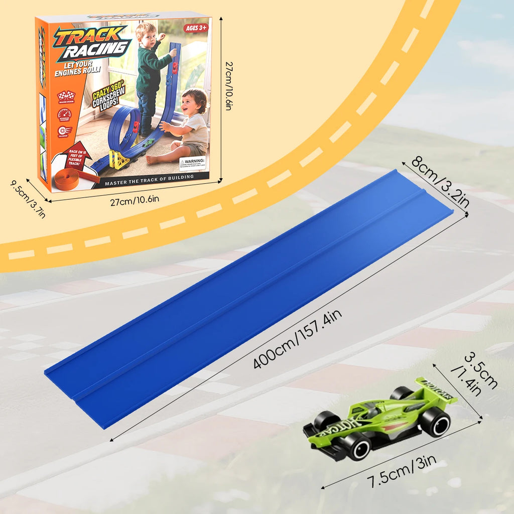 DIY track assembled aluminum alloy pull-back racing car gravity slide boys and girls educational toys holiday Christmas gifts