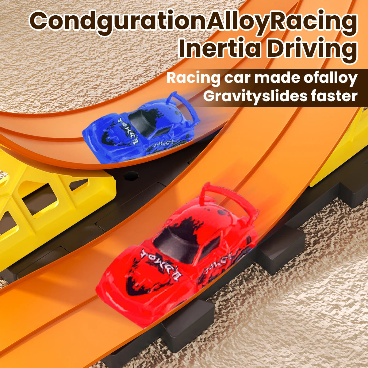 DIY track assembled aluminum alloy pull-back racing car gravity slide boys and girls educational toys holiday Christmas gifts
