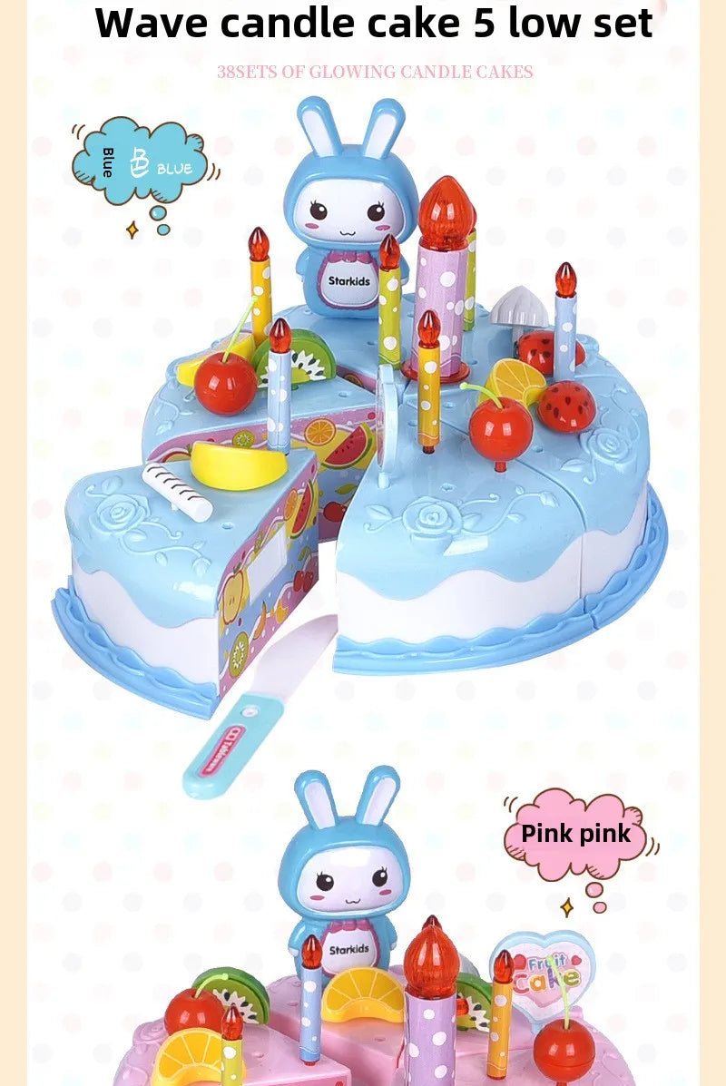 Children Pretend Cake Goodies Play Simulated Kitchen Toys Plastic Cutting Food Kids Toy Object Cognition Boys Girl Birthday Gift