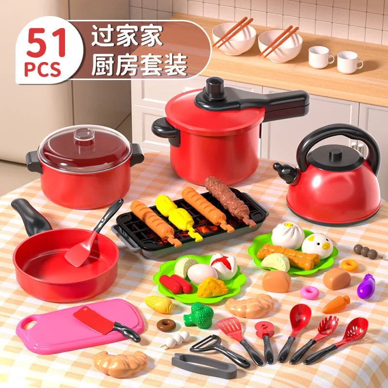 Kids Mini Home Kitchen Utensils Toy Girls Pretend Play Cooking Simulated Food Game Boys Educational Birthday Gifts 3+ Year Old