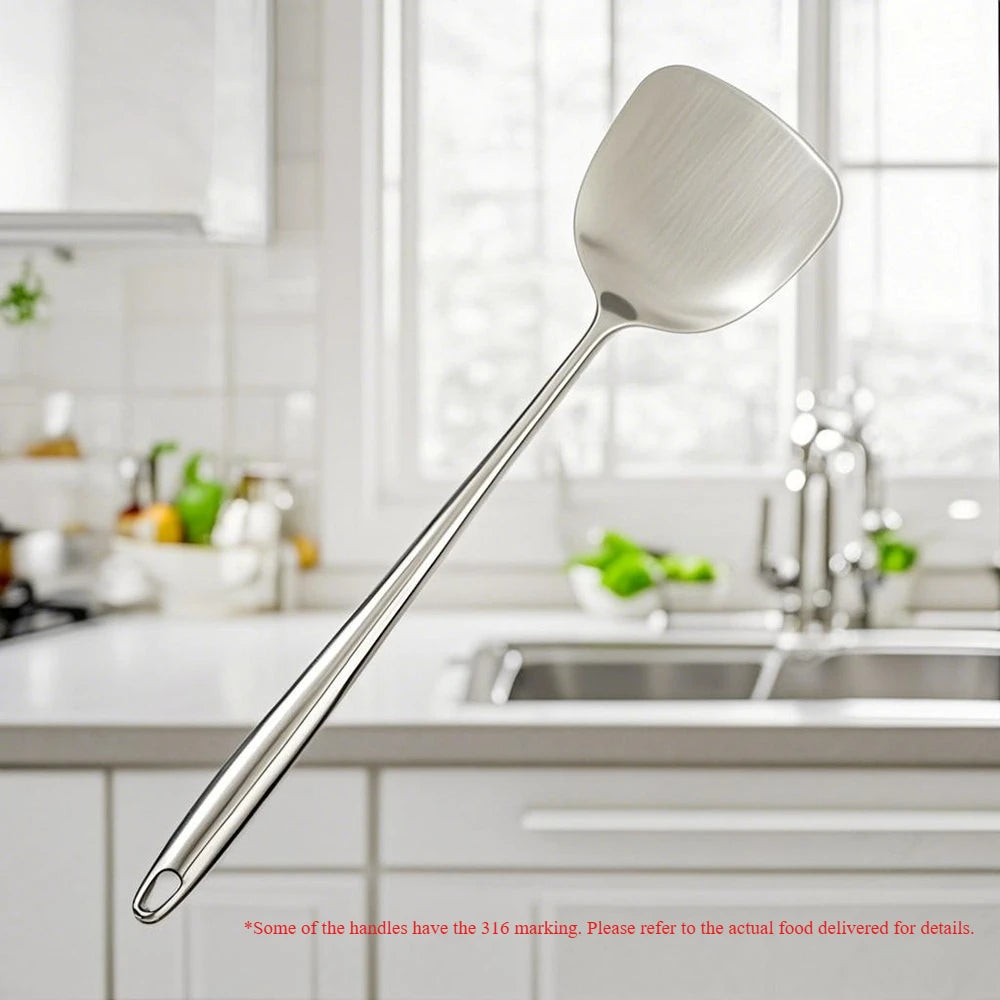 Food Stainless Steel Wok Spatula Metal kitchen utensils Slotted Turner Spoon Ladle Cooking Tools Utensil Set Kitchen Accessories