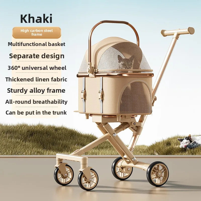 Small Medium Dog Pet Stroller Extendable Luxury Foldable Hand Push Cart Cat Global Seller Pet Stoller Cat Stroller Dog Trolley