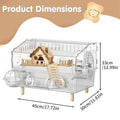 Hamster Cage 2-Layer Clear Acrylic Pet Habitats Hamster Enclosure for Indoor Outdoor Home Yard Breeding Observation Pet Shop
