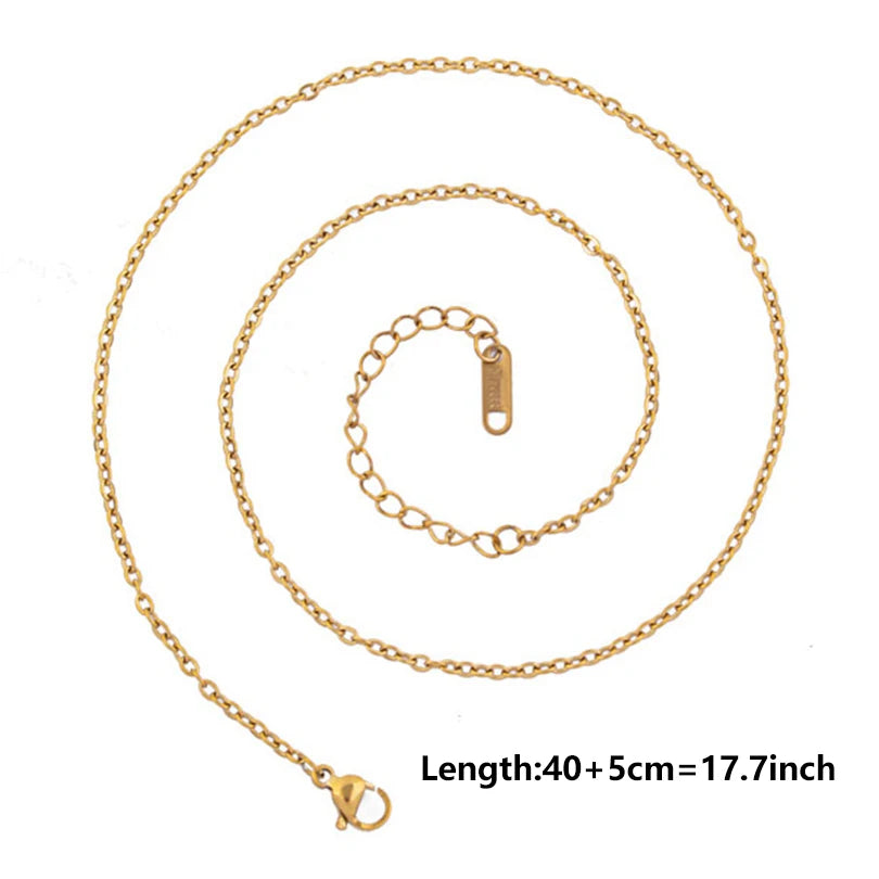 10pcs/Lot Gold Color Stainless Steel Chain 45cm Adjustable Necklace Width 1.2/1.5/1.6/2.2/2.5/3mm Men Women Jewelry Chain Bulk