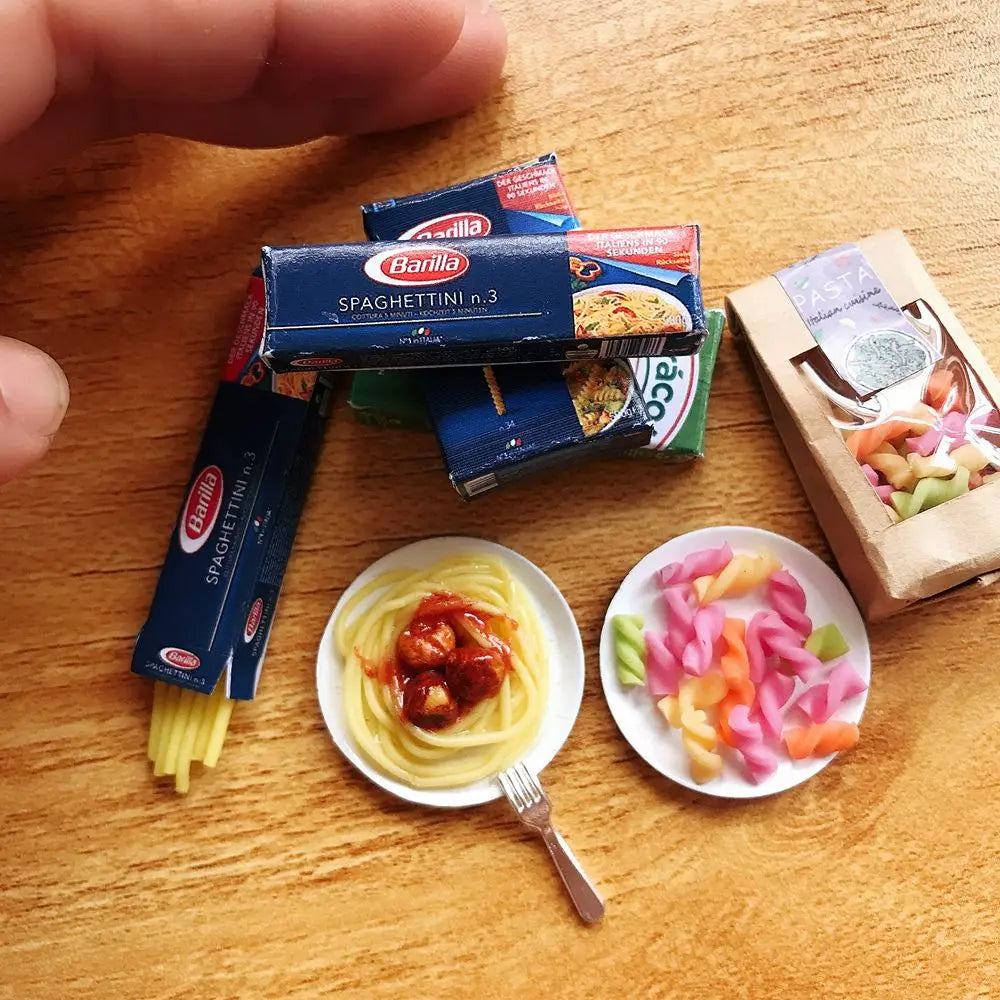 NEW 1 Bag 1/6 Scale Dollhouse Miniature Pasta Mini Spaghetti Noodles for Doll House Kitchen Play Toys Accessories