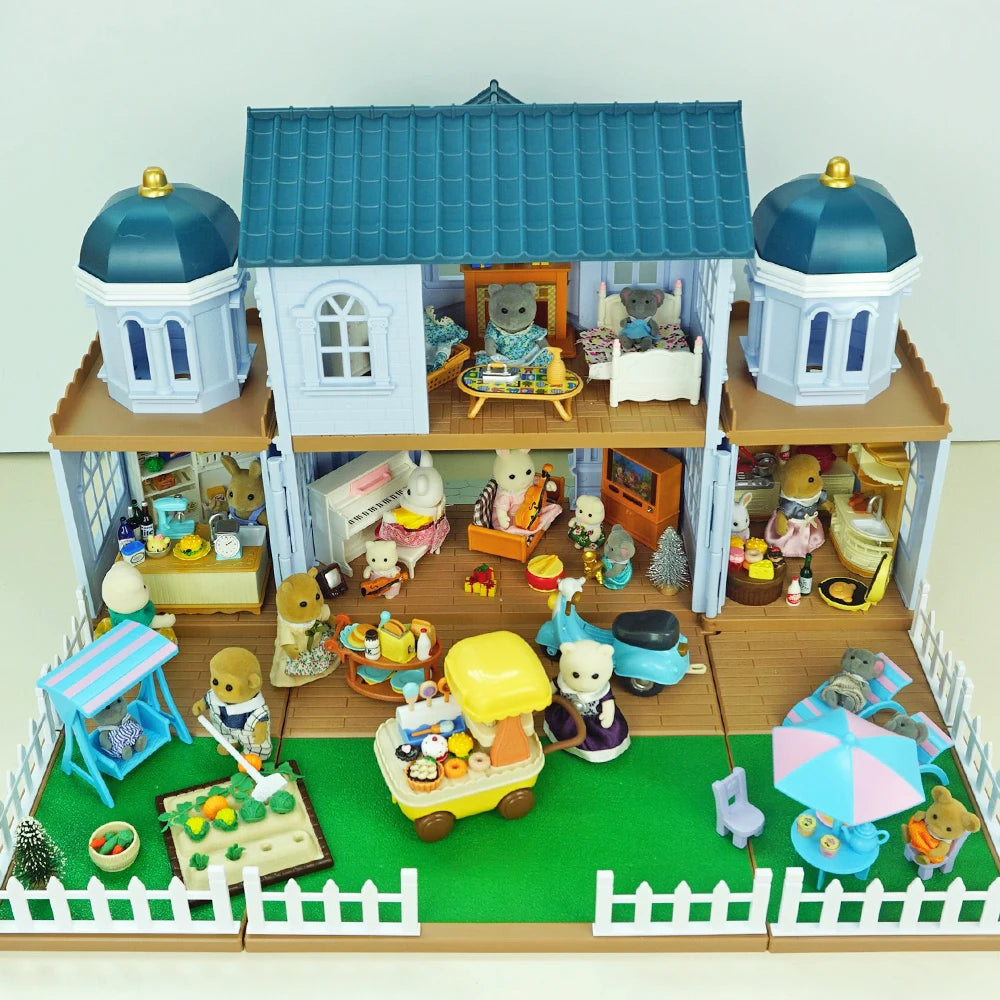1:12 Micro Deluxe Villas Dollhouse Castle Treehouse Auditorium Play House Miniature Furniture Model Kitchen Toy Girls Gift