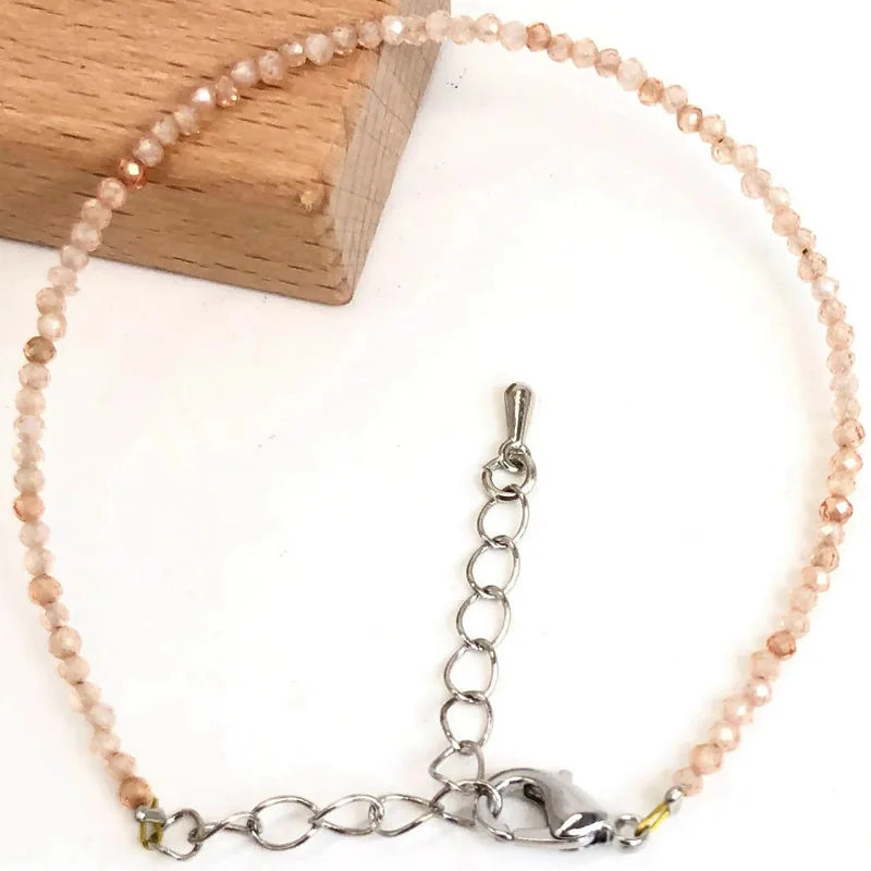 Mini 2-3mm Stone Beaded Faceted Natural Agat Quartzs Necklaces bracelet Female Fashion Party Choker for Women Girls Jewelry Gift