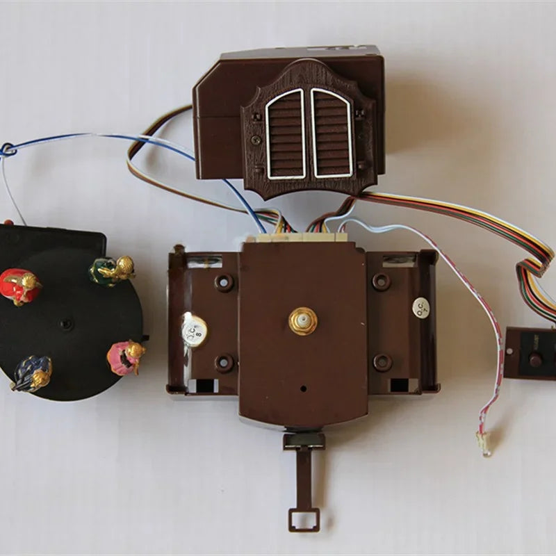 Cuckoo Wall Clock Movement Pendulum Clocks Mechanism with Bird Cuckoo Box Silent Light Control Music Boxes Kit Accessories
