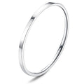 Fansilver S925 Sterling Silver Rings for Women Men 18K White Gold Plated Stackable Statement Thin Plain Thumb Ring Wedding Bands
