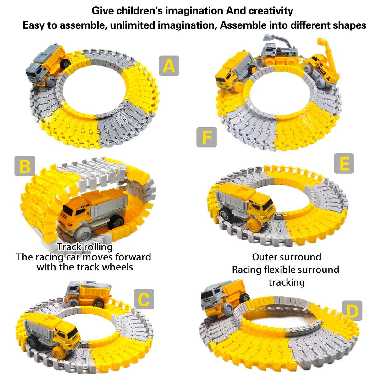 Electric Dinosaur Track Train for Kids - Magic Climbing Engineering Car Puzzle Toy Anti-Gravity Boys Gift