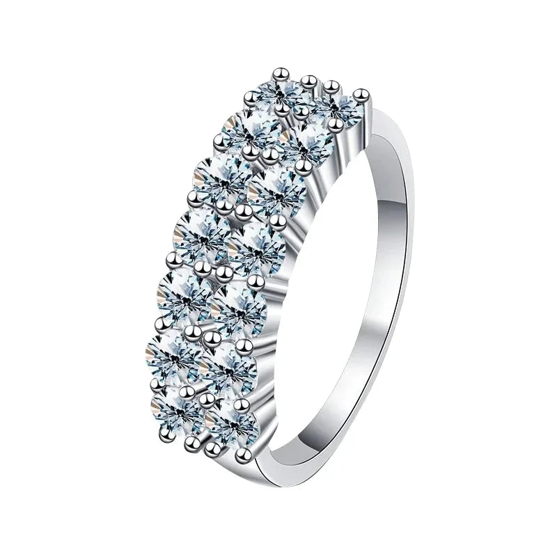 GRA 1.4ct Real Moissanite Diamond Eternity Ring for Women 925 Sterling Silver Daily Party Gorgeous High Quality Fine Jewelry