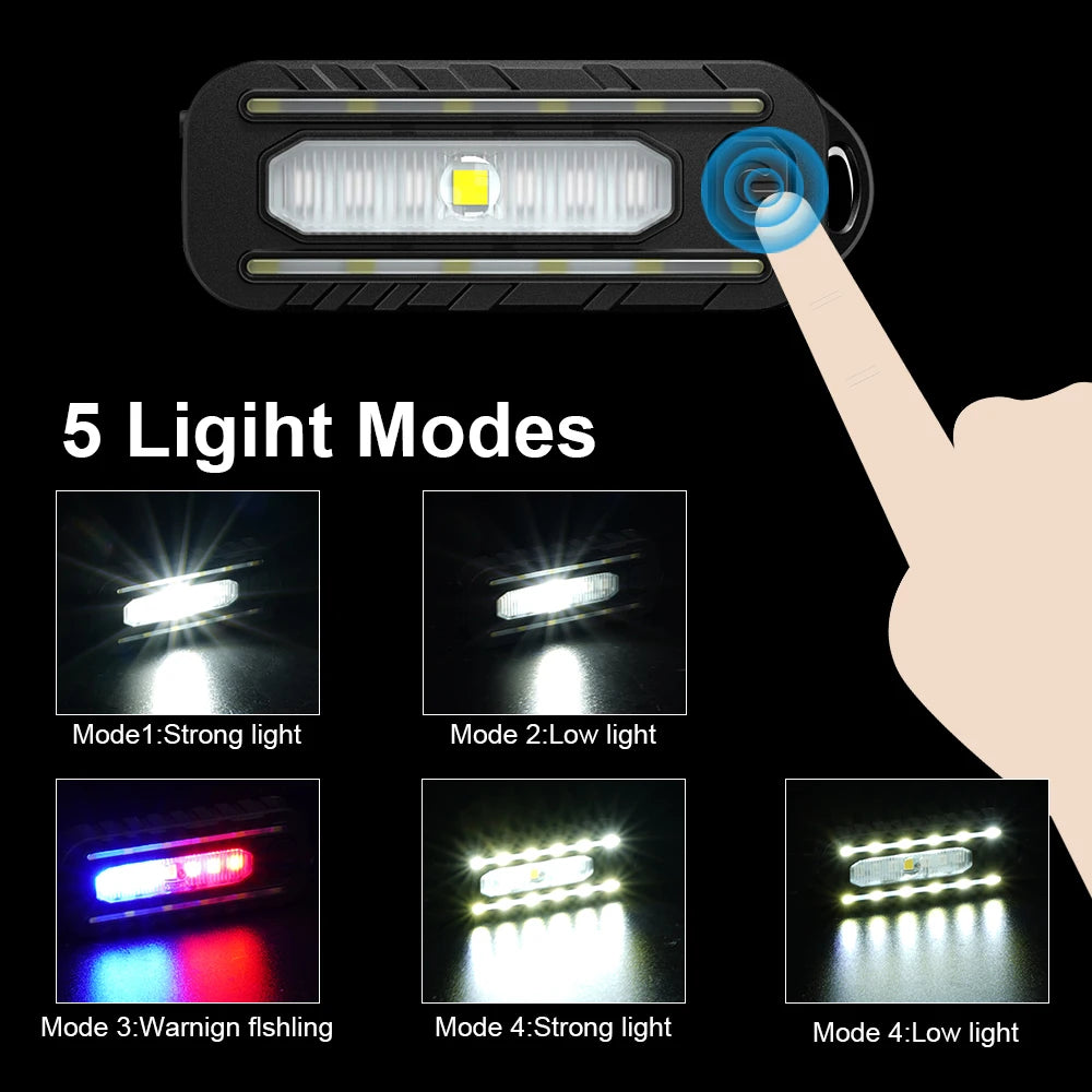 LED Red and Blue Shoulder Light with Clip USB Rechargeable Flashlights Warning Safety Torch Bike Warn LANTERN