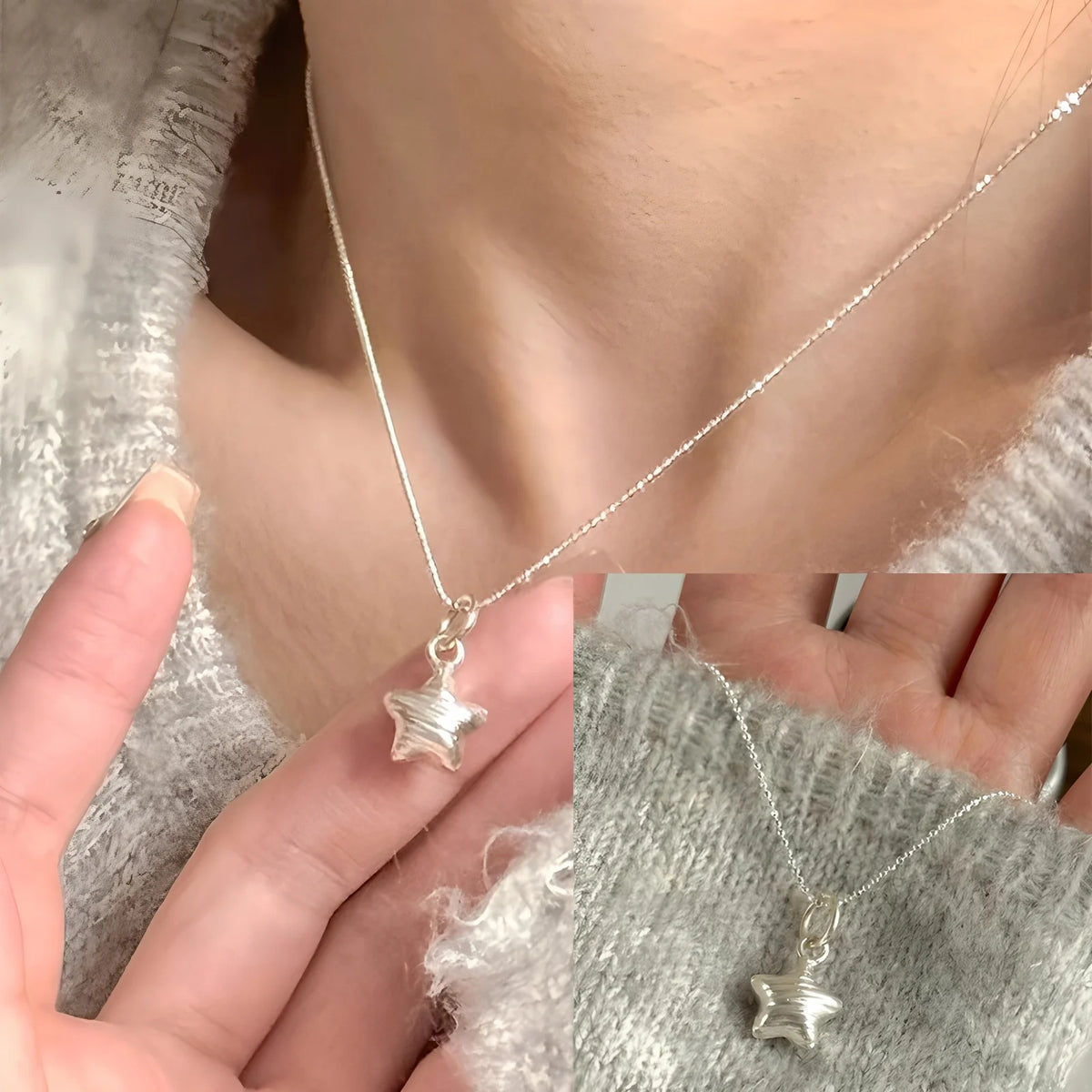 PANJBJ 925 Sterling Silver Onyx Necklace for Women Girl Concise Individuality Fashion Jewelry Birthday Gift Dropshipping