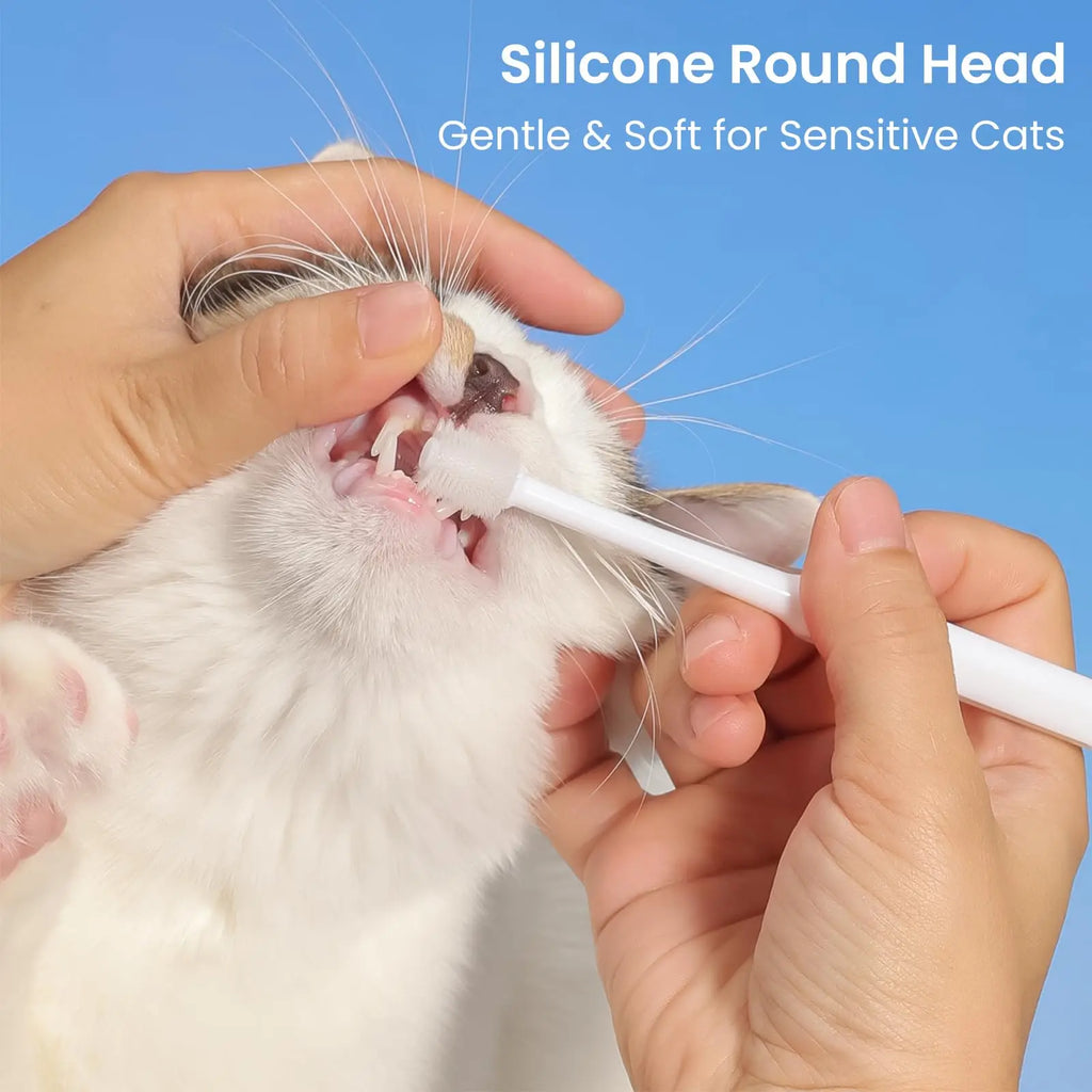 Ultra Soft Cat Toothbrushes, Toothbrushes for Small Dogs & Cats, 360° Silicone Kitten Tooth Brushes, Mini Head Pet Dental Care K