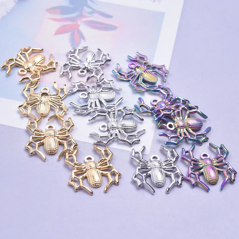 10PCS Ancient Egyptian Scarab Beetle Pendants Charms Stainless Steel Dragonfly Butterfly Pendant for Jewelry Making DIY Necklace