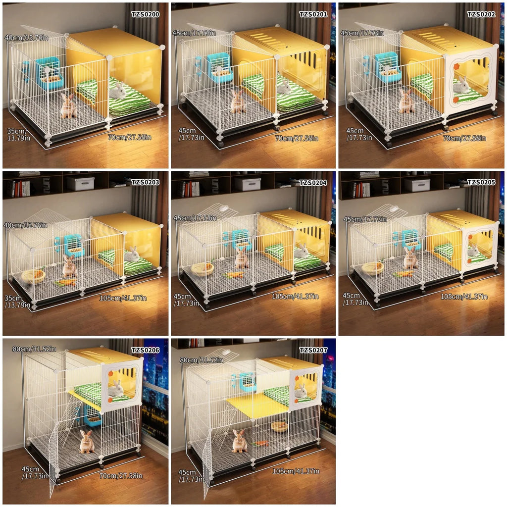 Home-Use Encrypted Mesh Rabbit Cage, Large Indoor Cleaning Base, Guinea Pig-Specific Hiding Spot, Multifunctional Guinea Pig Breeding Cage