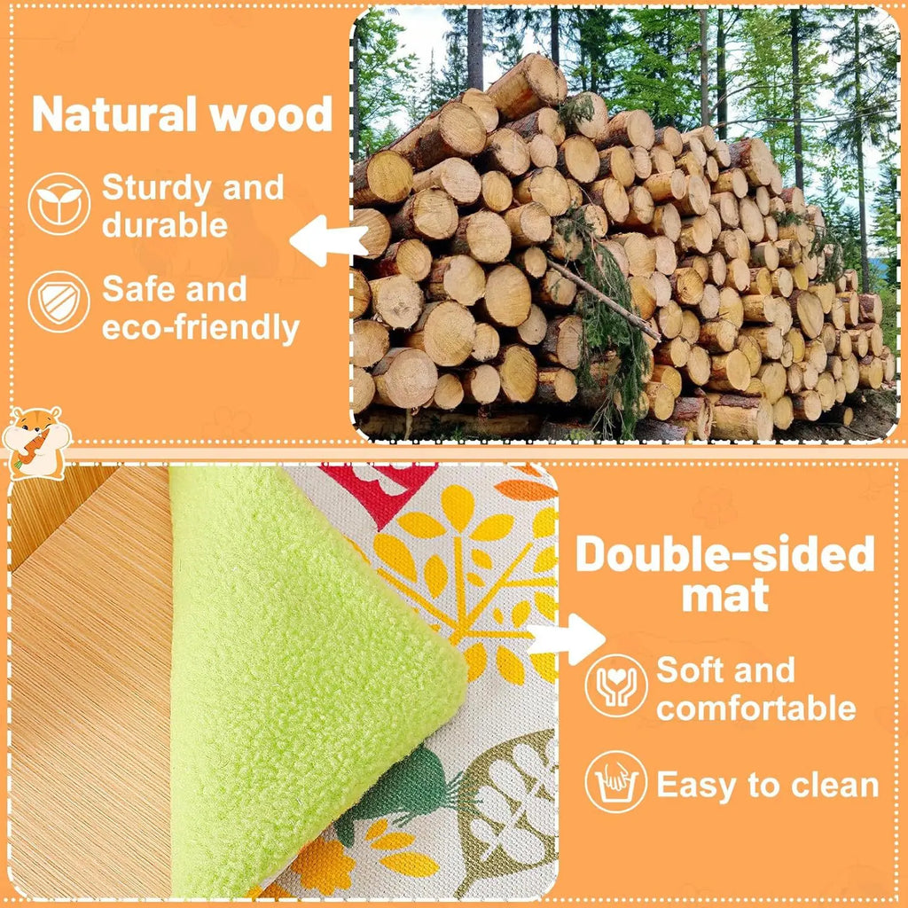 Wooden Guinea Pig Hideout Small Pet House Natural Wood Shelter for Hamsters Rats Hedgehogs Cage Decoration