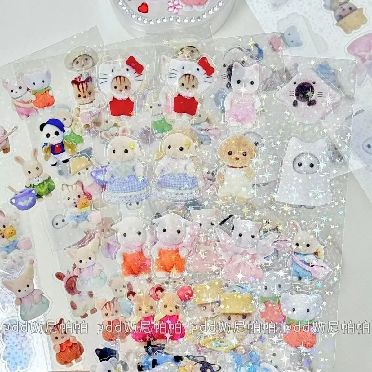 Sylvanian Families Sticker Children's Toy Kitchen Toys Girl Sylvanians Family Kids Toys for Girls Ternuries Silvania Familiy