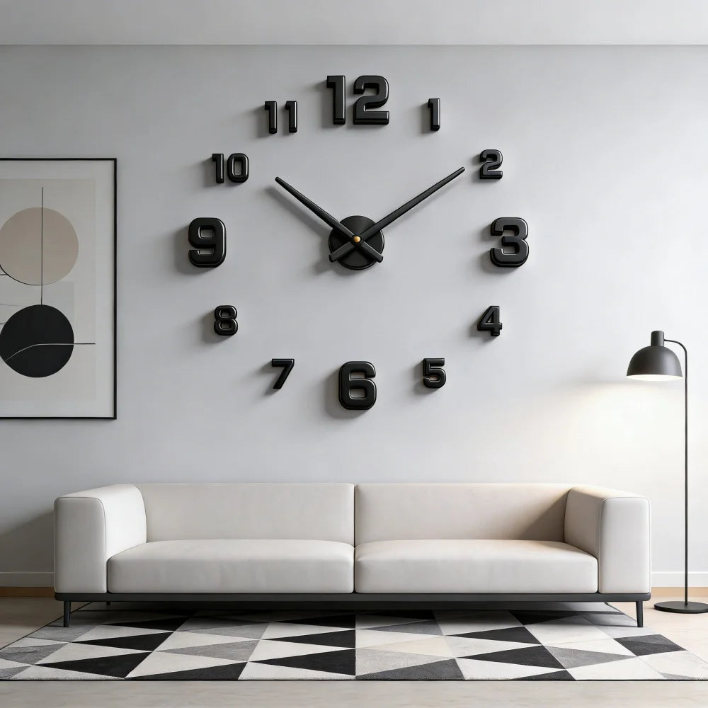 New Modern Design Large Wall Clock 3D DIY Quartz Clocks Fashion Watches Acrylic Mirror Stickers Living Room Home Decor Horloge