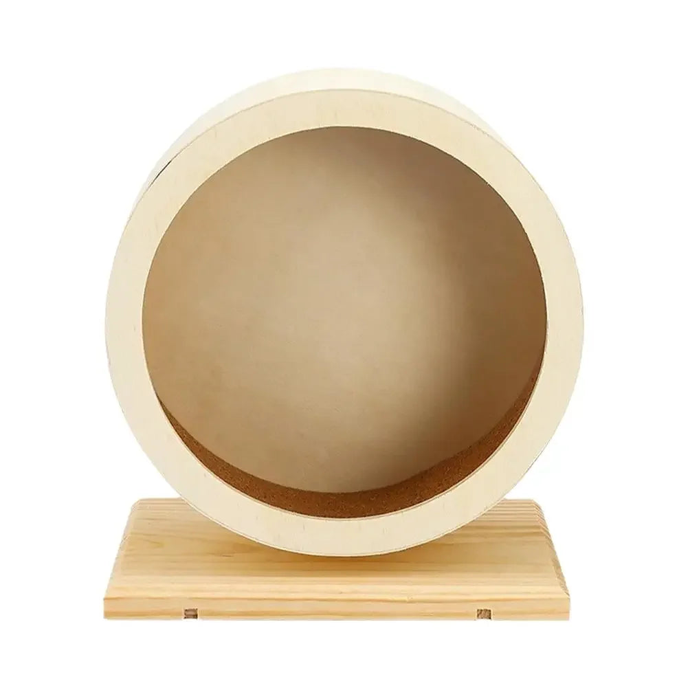 Mute Wooden Hamster Silent Running Wheel With Cork Pad Bracket