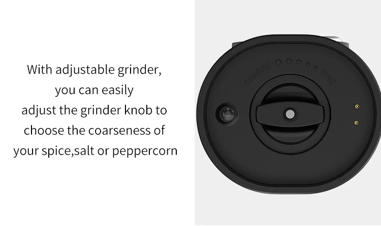 1/2pcs Automatic Pepper Grinder Salt And Pepper Grinder USB Rechargeable Adjustable Coarseness Spice Mill for Kitchen Tool
