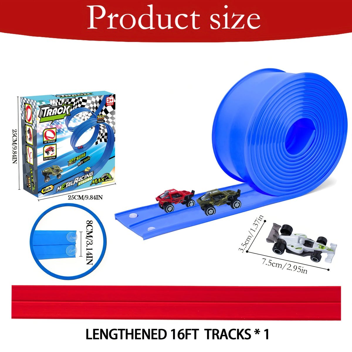 DIY Dual Flexible Track Car Racing Set with 498cm PVC Soft Race Track and 4 Sliding Cars Educational Toys Gift for Children Game
