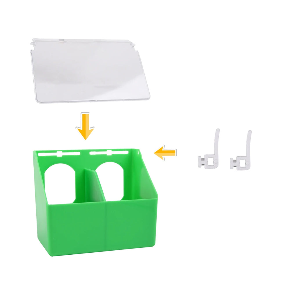 Pigeon Multi-Purpose Cage Hanging Food Box With Lid 1/2/4-Holes Anti-Spill Racing Pigeon Trough Feeder Pet Bird Supplies 1/2Pcs