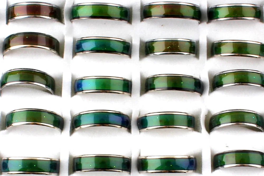 100pcs Wholesale Change Color Mood Rings Temperature Changable Color Ring Free Shipping+Display box
