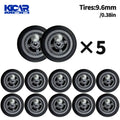 1/64 Model Q Car Wheels with Detachable Slicks Rubber Tires for Toy Model Diecast Cars Refiting Parts for MINIGT  (5 Cars)