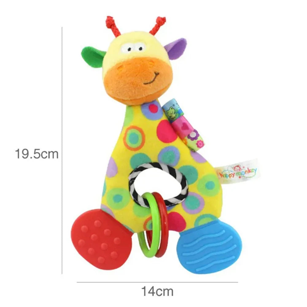 Rattles Animal Giraffe Baby Soft Stuffed Doll Teether Doll Cute Kids Infant Baby Teething Toys For Newborn Sensory Plush Toys