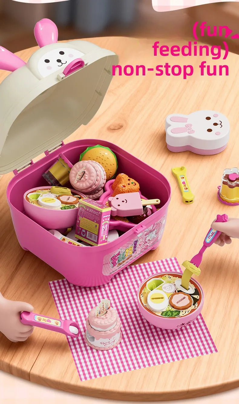 Little Bear Shape Pudding Feeding Set Pretend Play Early Education Lunch Box Pudding Toy Simulation Model Play House Toys Gifts