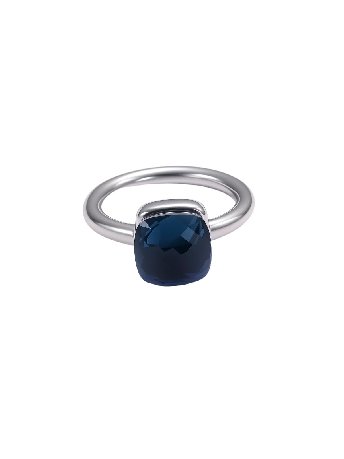 Colorful Crystal Nude Ring for Women 18K Gold Plated Stainless Steel Candy Color Square Stone Statement Rings Jewelry Gift