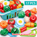 Cutting Play Food Toy for Kids Kitchen Pretend Fruit & Vegetables Accessories Educational Toy Food Kit for Toddler Children Gift