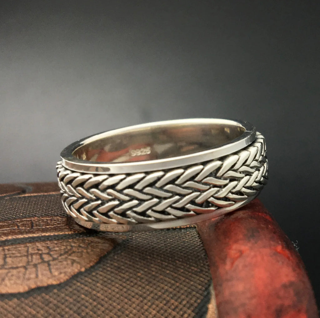 Fashion Simple S925 Sterling Silver Ring Elegant Rotating Rings for Stress Management and Fashion Enthusiasts Creativity Jewelry