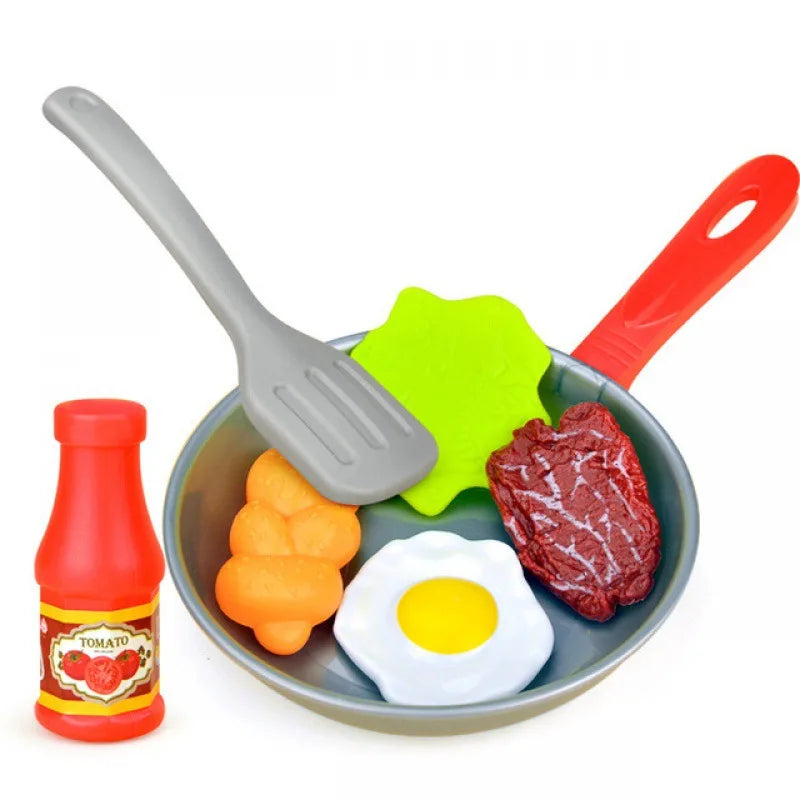 Play house cooking kitchen utensils toys kitchen simulated stir-frying pan steak food pan toys