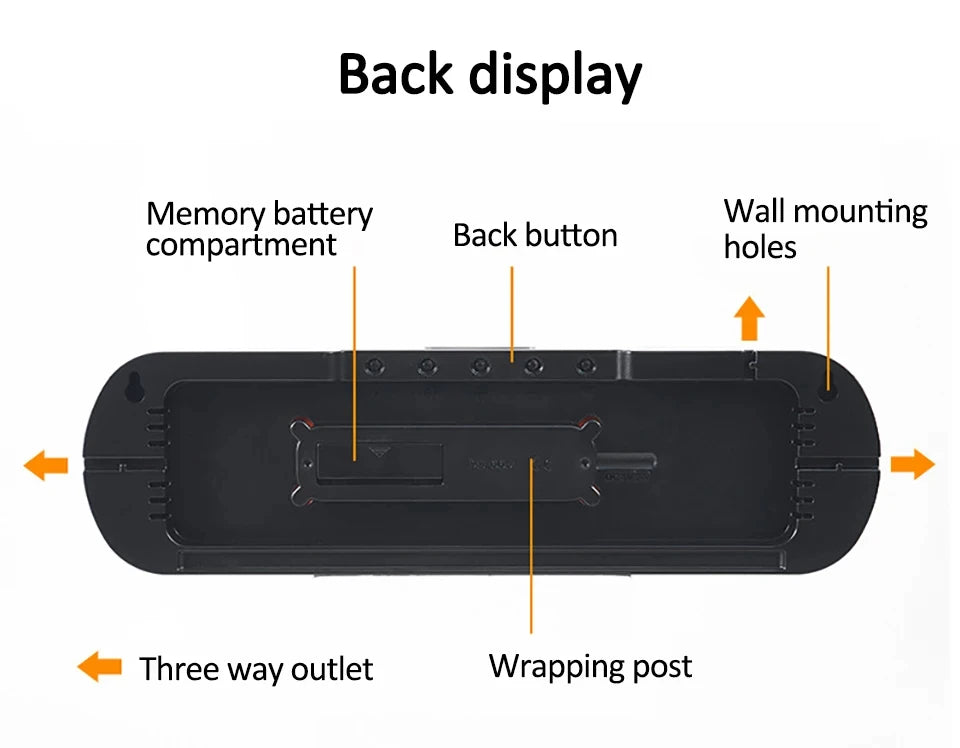 LED Digital Wall Clock With Remote Control Ambient Lights Time Date Temperature Display Alarm Clocks For Home Living Room Decor